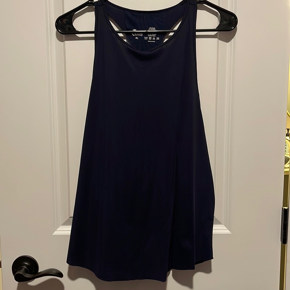 Zyia Active | Navy Blue Double Racer Tank Mesh Back